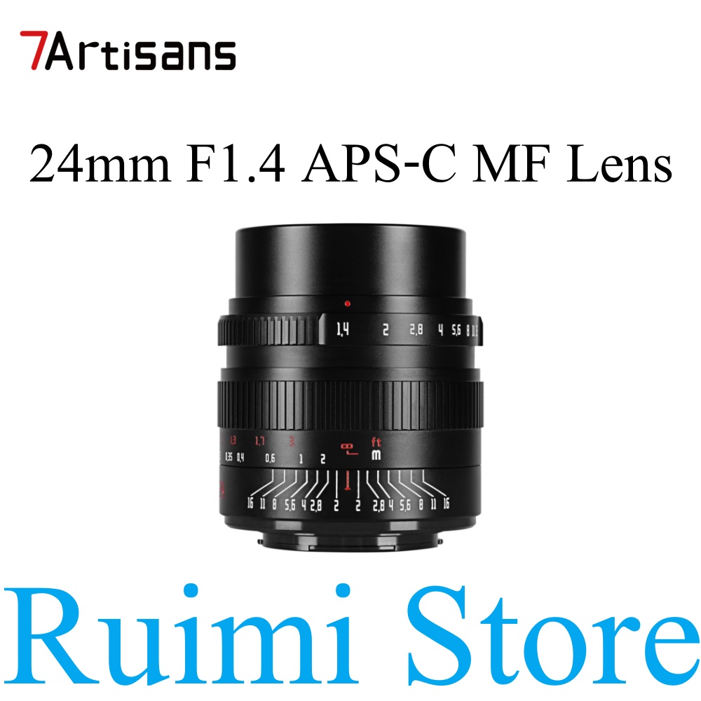 7Artisans 24mm F1.4 APS-C Manual Focus Large Aperture Prime Lens สําหรับ X / E /  R /  EOS-M / Z / M