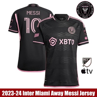 เสื้อยืดแขนสั้น ลายทีมชาติฟุตบอล Inter Miami CF Away Lionel Messi Jersey 2023-2024 สําหรับผู้ชาย และผู้หญิง