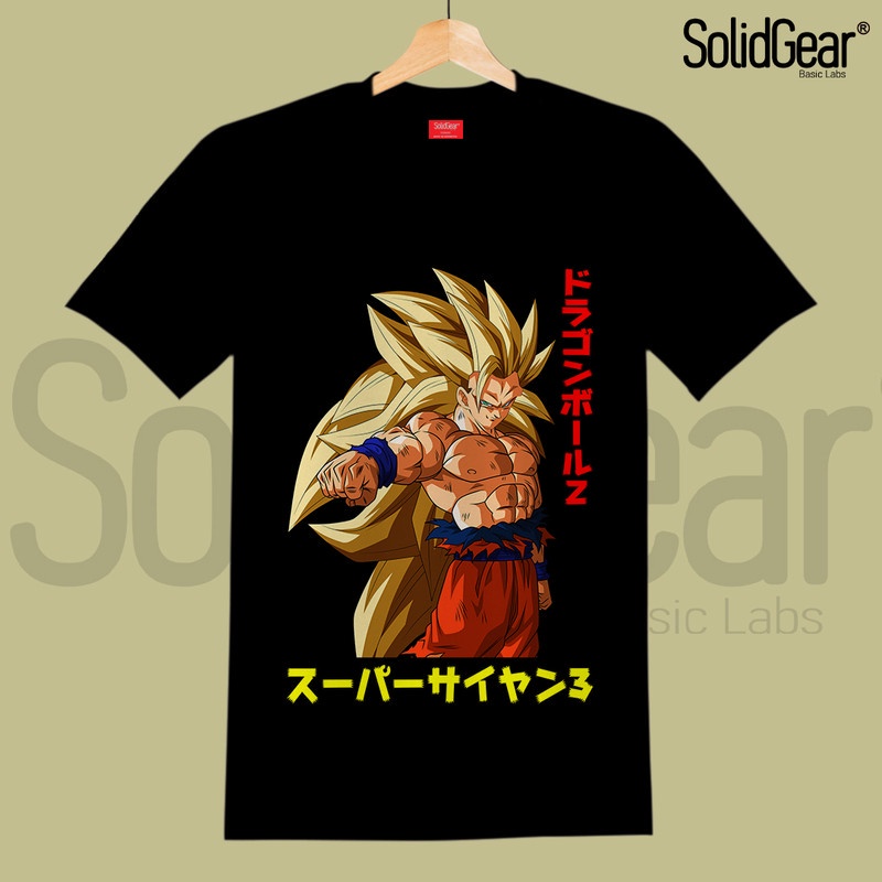 【ใหม่】100%COTTONเสื้อยืด พิมพ์ลายอนิเมะ Dragonball Goku Super Saiyan Distro สีพื้น size s-5xl