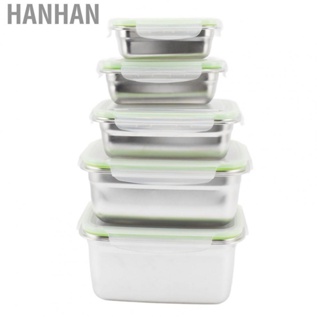 Hanhan 304 Stainless Steel Lunch Box Leakproof  Storage Containers Square Bento Box Portable Lunch Container
