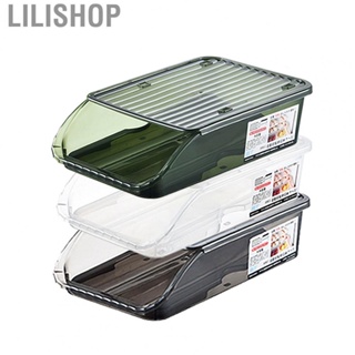 Lilishop Egg Storage Box Plastic Automatic Rolling Transparent Thickened Grooved Egg Storage Container for  Kitchen