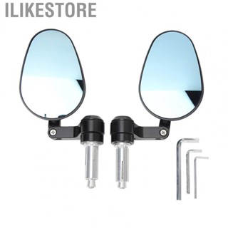 Ilikestore 2PCS Motorcycle Rear View Mirrors Black Blue Glass Glare Resistant Handlebar Side Mirror for Motorbike Bicycle