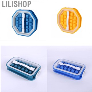 Lilishop Ice Cube Tray Plastic Folding Multiple Grids Leak Proof Easy Demoulding Ice Cube Molds for Home