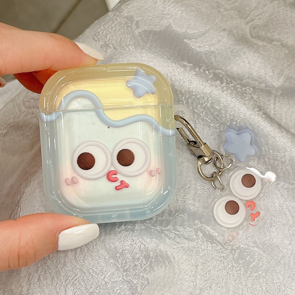 เคสหูฟังสําหรับ แอร์พอด 4 มือโปร 2 แอร์พอด 2 3 คนรักแสดงออกรูปแบบคู่น่ารักไร้สายบลูทูธกล่องอุปกรณ์เสริมปกตะขอ