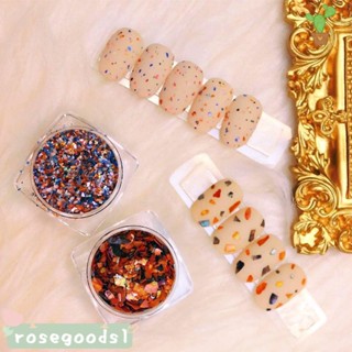 Rosegoods1 หินเปลือกหอย 3D สําหรับตกแต่งเล็บ DIY