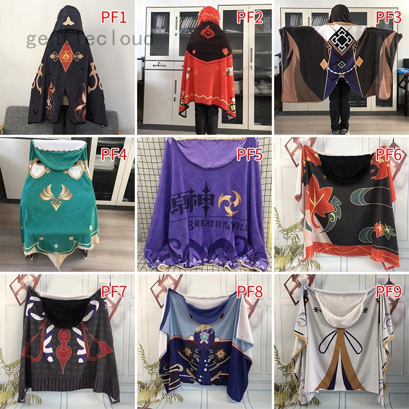 GC อะนิเมะเกม Genshin Impact Cryo Abyss Mage คอสเพลย์เครื่องแต่งกาย Flannel เสื้อคลุม Cape พิมพ์ผ้าห