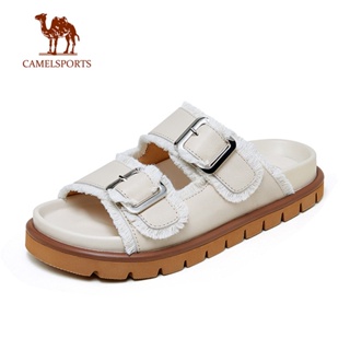 CAMEL SPORTS รองเท้าแตะแพลตฟอร์ม พื้นนิ่ม แต่งหัวเข็มขัด ปรับได้ เหมาะกับเดินชายหาด ห้องน้ํากลางแจ้ง สําหรับผู้หญิง