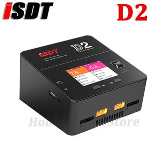 Isdt ที่ชาร์จแบตเตอรี่ D2 200W 24A AC ช่องคู่ สําหรับเฮลิคอปเตอร์ เครื่องบินบังคับ 2-6S Lipo LiHv LiFe