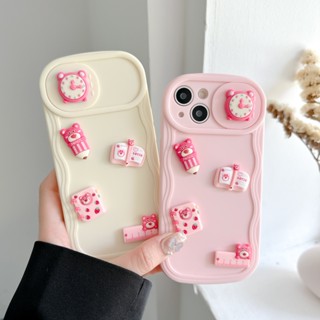 เคสโทรศัพท์มือถือ ลายหมีสตรอเบอร์รี่ สําหรับ iPhone 14 13 12 11 Pro Max