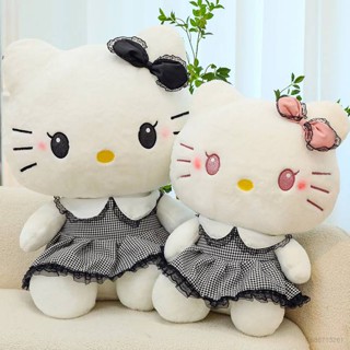 หมอนตุ๊กตานุ่ม รูปการ์ตูน Hello Kitty Sanrio ขนาด 55 ซม. สีชมพู ดํา ประดับโบว์ ของเล่นสําหรับเด็ก