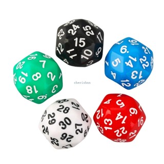 Ch*【พร้อมส่ง】ลูกเต๋าอะคริลิค D30 RPG 30 ด้าน สําหรับเล่นเกมกระดาน 5 ชิ้น