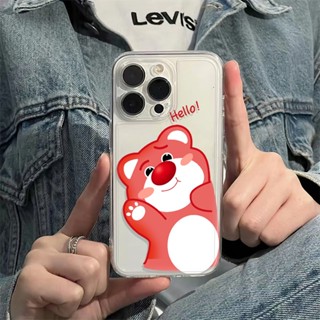 เคสโทรศัพท์มือถือนิ่ม แบบใส กันกระแทก ลายดอกไม้ หมี สตรอเบอร์รี่ สําหรับ iPhone 14 Pro Max 13 12 Mini 11 XS XR X 8 7 Plus 6S 6 SE