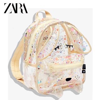 Zara กระเป๋าเป้สะพายหลัง เนื้อเจลลี่ใส ลายการ์ตูนกระต่ายน่ารัก สําหรับเด็กผู้หญิง เด็กอนุบาล