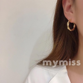 Mymiss1- ต่างหูทรงกลม สีพื้น สวยหรู สําหรับผู้หญิง