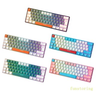 Fun คีย์บอร์ดเกมมิ่ง มีสาย 60% RGB แบ็คไลท์ 62 คีย์ สําหรับเกมเมอร์