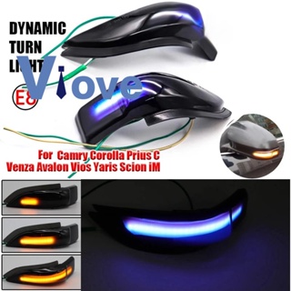 ไฟเลี้ยวไดนามิก LED ติดกระจกมองหลังรถยนต์ สีฟ้า สําหรับ Toyota Corolla Yaris XP130 Auris Camry Prius