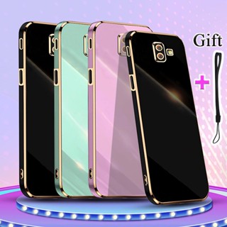 เคสโทรศัพท์มือถือซิลิโคน TPU แบบนิ่ม ชุบไฟฟ้า ขอบตรง สําหรับ Samsung Galaxy J6 Plus