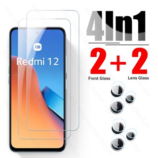 4In1 Protective Glass For Xiaomi Redmi12 Redmi 12 4G 23053RN02A 6.58" Screen Protector + Camera  Lens Film