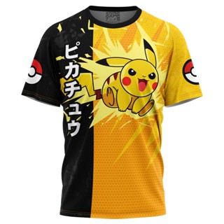 เสื้อยืด พิมพ์ลาย Pikachu Attack Pokemon