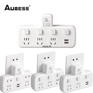 Wall Socket Multi Plug Extender With 4ac Outlets 2 Usb Port Protected Universal Plug Adaptor With Switch For Home Office