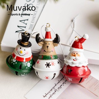 Muvako กระดิ่งแขวนตกแต่งต้นคริสต์มาส ลายกวางเรนเดียร์ สโนว์แมน