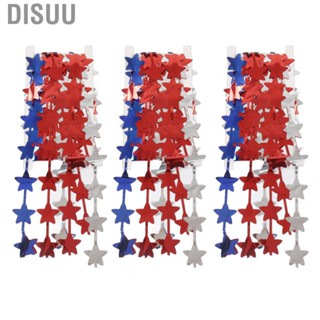 Disuu 3Pcs Fringe Curtains Independence Day Backdrop For Party Decoration