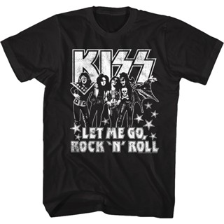 เสื้อยืด พิมพ์ลาย Let Me Go Rock N Roll Kiss สําหรับผู้ชาย