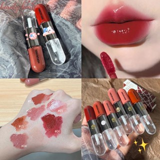 Herorange เครื่องสําอางความงาม ให้ความชุ่มชื้น / เครื่องสําอาง ติดทนนาน กันน้ํา ไม่ติดแก้ว ลิปกลอส / กระจกสองหัว คริสตัล แวววาว ลิปกลอส / เสื้อกันฝน ซีเมนต์ ลิปสติก Doodle ลิป
