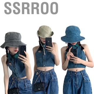 Ssrroo Women Bucket Hat Casual Cotton Wide Brim Portable Breathable Summer Travel Bucket Hat