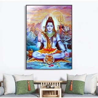 1 ชิ้น ภาพวาดผ้าใบ พระเจ้า Shiva ศาสนา ผู้หญิง Hindu Gods ผนังศิลปะ ผ้าใบ ฮินดู โปสเตอร์ผนัง และภาพพิมพ์ผนัง ตกแต่งบ้าน