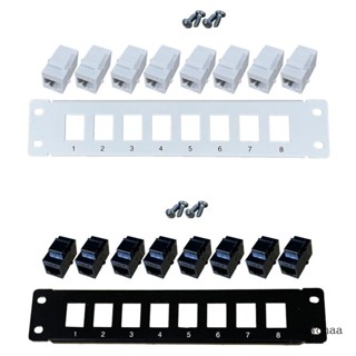 Iwo แผงคัปเปลอร์ Cat6 RJ45 8 พอร์ต พร้อมบาร์ด้านหลัง สําหรับ Cat6 UTP STP Cabling