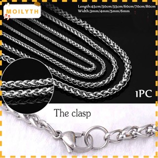 MOILY Silver Color Women Men Choker Punk Gothic Cool Braided Wheat Chain