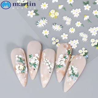 Martin สติกเกอร์ตกแต่งเล็บ ลายดอกเดซี่ สีเขียว สีม่วง สําหรับร้านเสริมสวย