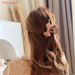 Purelove&gt; กิ๊บติดผม ริบบิ้นโบว์ใหญ่ หรูหรา สีดํา แชมเปญ สไตล์เกาหลี กิ๊บปู ปิ่นปักผม กิ๊บติดผม อุปกรณ์เสริมผม ใหม่