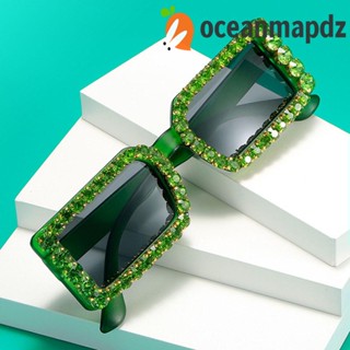 OCEANMAPDZ แว่นตากันแดด ป้องกันรังสี ประดับอัญมณี เหมาะกับการเดินทาง แฟชั่นสําหรับผู้ชาย และผู้หญิง