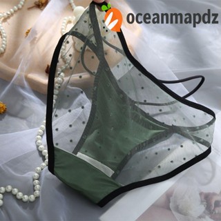 OCEANMAPDZ กางเกงชั้นในจีสตริง ผ้าฝ้าย เอวต่ํา ระบายอากาศได้ดี ลายจุด สําหรับผู้หญิง