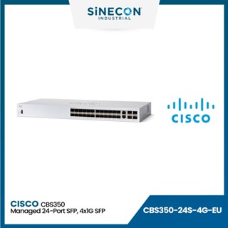 CISCO SWITCH สวิตซ์ CBS350 Managed 24-port SFP, 4x1G SFP (CBS350-24S-4G-EU)