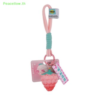 Peacellow พวงกุญแจ จี้รูปดอกไม้ สตอเบอร์รี่ พีช เครื่องประดับแฟชั่น 1 ชิ้น