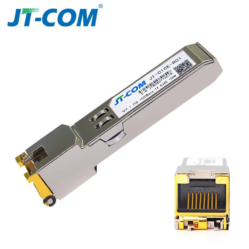 JT-COM SFP To RJ45 Gigabit 1.25Gb SFP Transceiver Module  สำหรับ Cisco Mikrotik Ubiquiti Zyxel /D-Li
