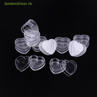 Goldensilver กระปุกพลาสติกใส รูปหัวใจ ขนาดเล็ก สําหรับใส่ครีม 10 ชิ้น