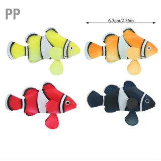 PP ซิลิโคน Bionic Luminous Clownfish Fish Swim ตกแต่งสำหรับ Tank Aquarium