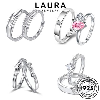 Laura Jewelry แหวนเพชรโมอิส เงิน 925 M064 เรียบง่าย เครื่องประดับ สําหรับคู่รัก