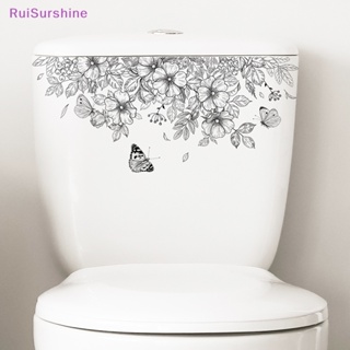 Ruisurshine ใหม่ สติกเกอร์ติดผนังห้องน้ํา ลายดอกไม้ ผีเสื้อ มีกาวในตัว สําหรับตกแต่งบ้าน