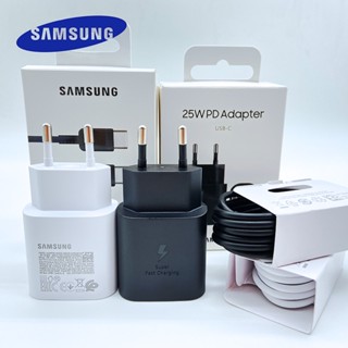 อะแดปเตอร์ชาร์จ 25W ปลั๊ก EU สําหรับ Samsung Note 10 Plus Galaxy Note20 S20 S21 Ultra A33 A53 A51 A71 M53