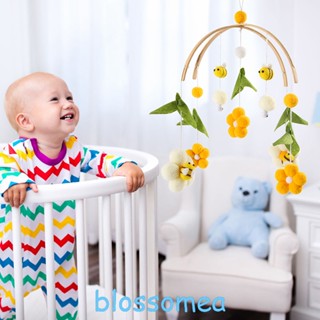 Blossomea โมบายกระดิ่งลมไม้ พร้อมลูกบอลสักหลาด สําหรับแขวนเตียงเด็กทารก