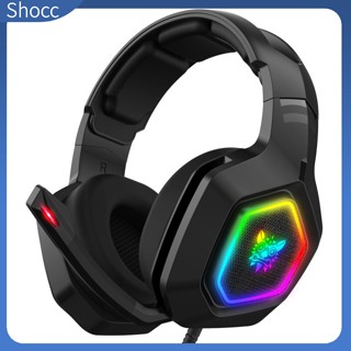 Shocc Onikuma K10 หูฟังเล่นเกม Rgb ไมโครโฟนตัดเสียงรบกวน แบบใช้สาย