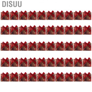 Disuu 50 Pcs Wedding Candy Boxes Ins Style Favor W/Burgundy Ribbon For