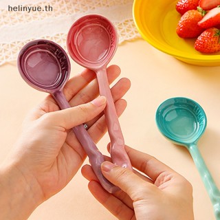 Helinyue ช้อนชาเซรามิค ด้ามจับยาว สีพื้น สไตล์วินเทจ สําหรับทําอาหาร 1 ชิ้น