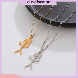 &lt;citydiscount&gt; สร้อยคอสเตนเลส จี้รูปหน้ายิ้ม เครื่องประดับแฟชั่น สําหรับผู้ใหญ่