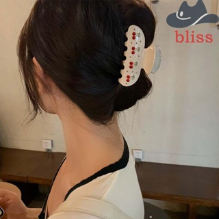 BLISS กิ๊บติดผม รูปเชอร์รี่ ประดับเพชร สีขาว แวววาว แฟชั่นสําหรับผู้หญิง